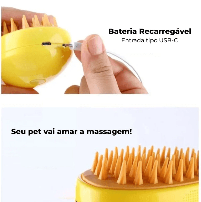 Escova a vapor para cães e gatos - Cia Max
